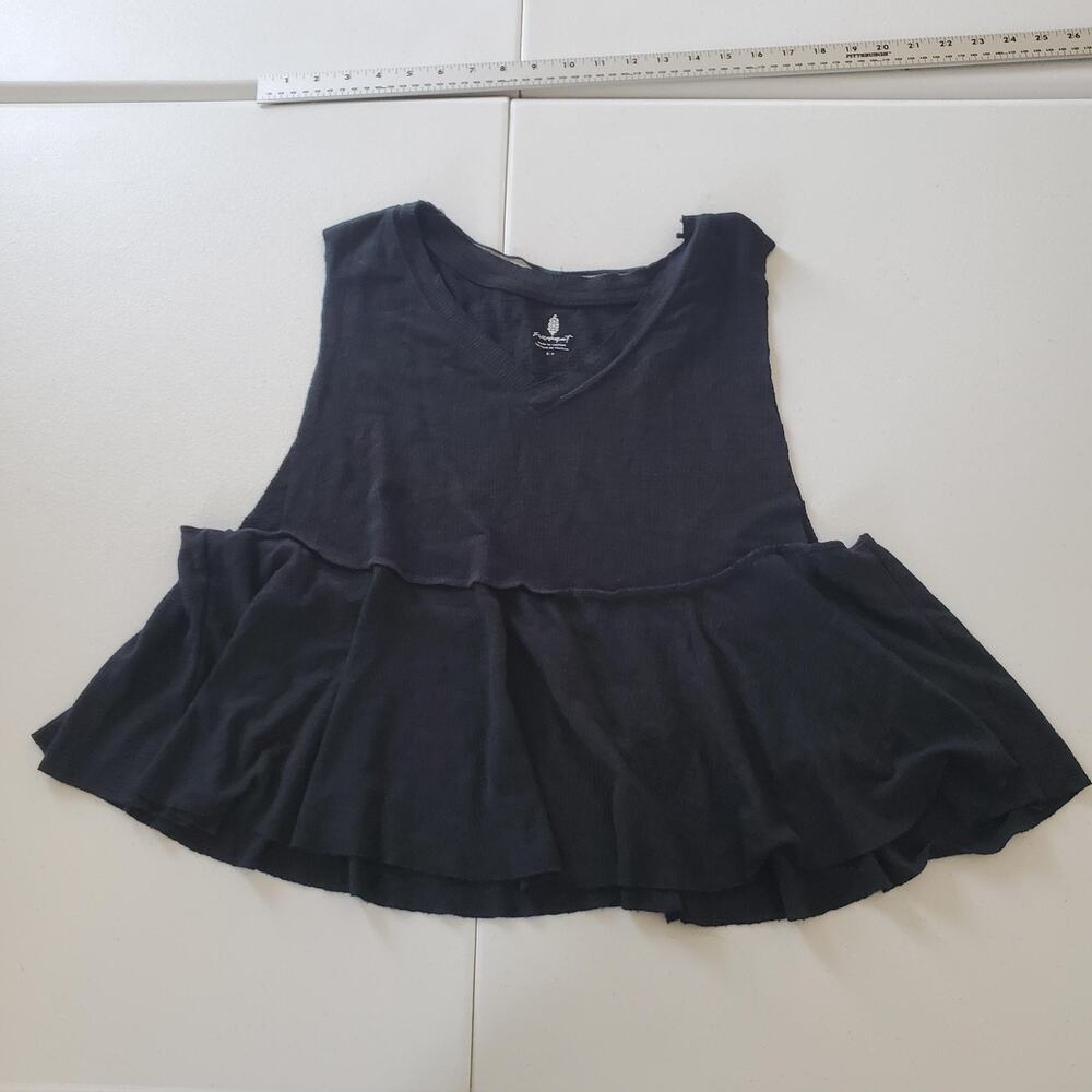 Free People FP Movement Tank Top Womens Small Ruffle Hem Flowy Layered Vest